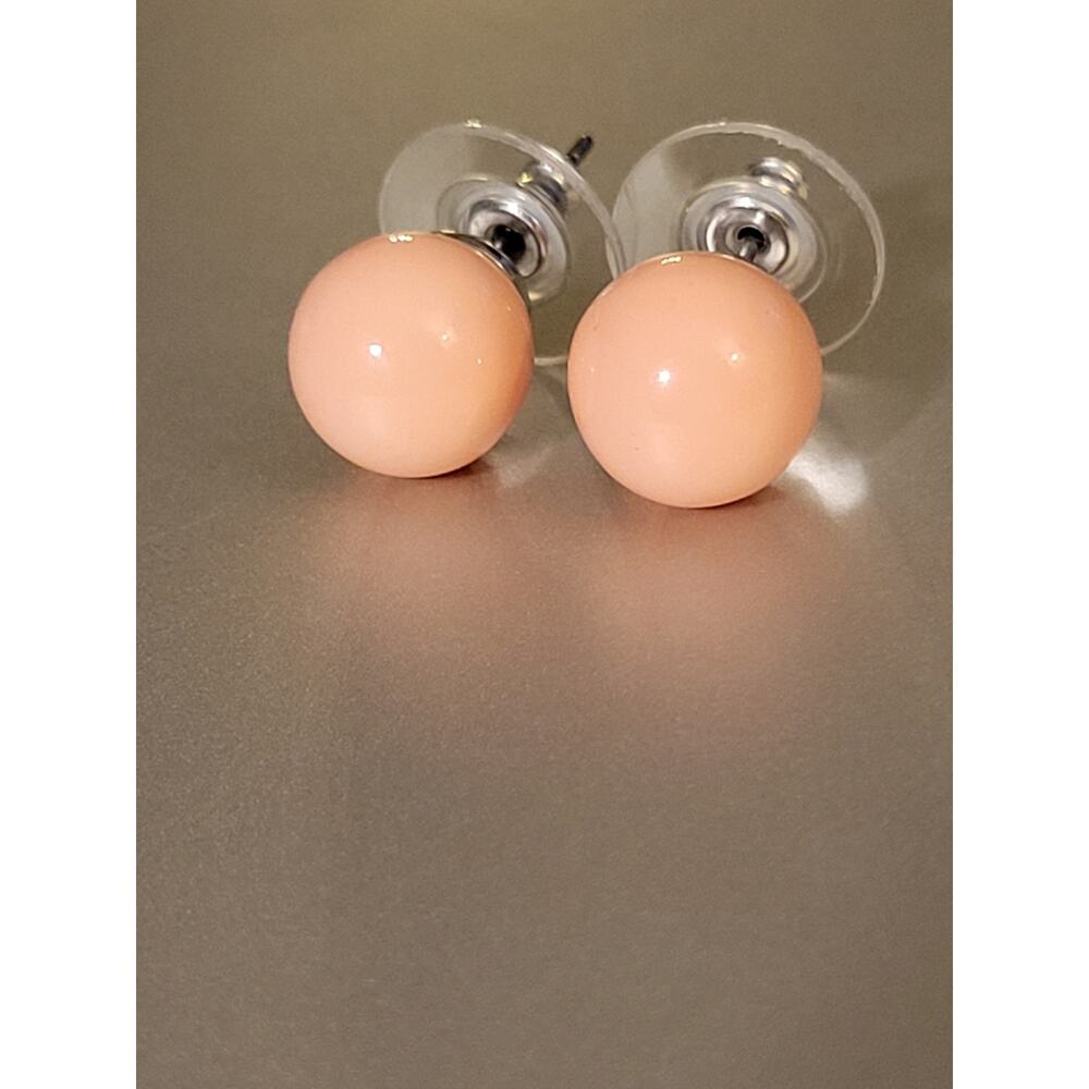 Joan Rivers Classic Collection Simulated peach Pearl Stud Earrings 9mm